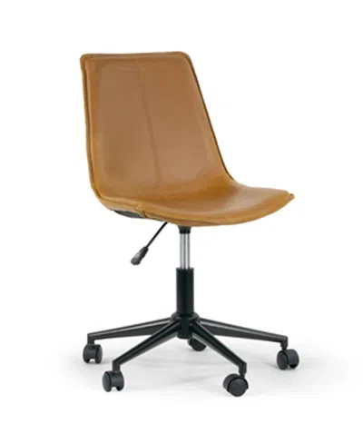 Glamour Home 35.25" Amery Polyester, Metal Task Chair In Brown
