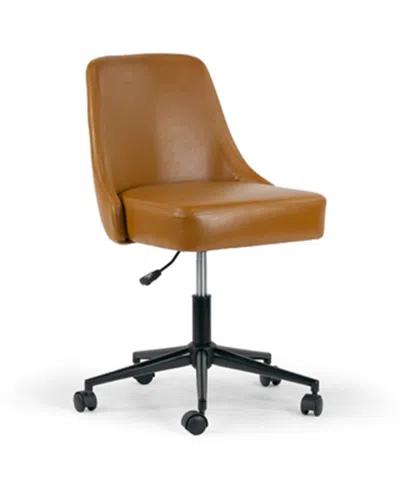 Glamour Home 35.5" Aurica Polyester, Metal Task Chair In Brown