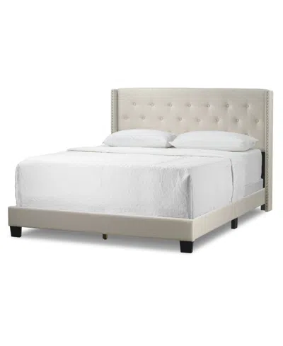Glamour Home 46.5" Arty Polyester, Rubberwood King Bed In Beige