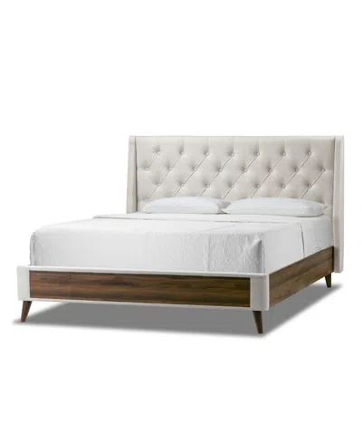 Glamour Home 46.5" Arty Polyester, Rubberwood Twin Bed In Beige