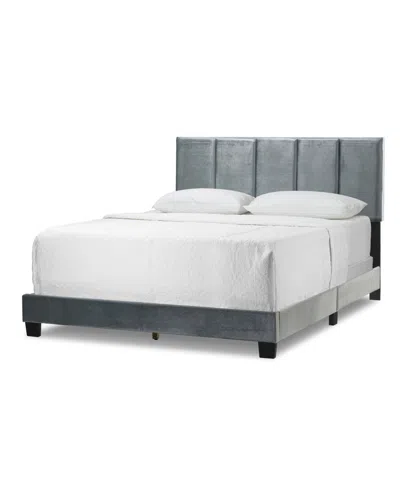 Glamour Home 46.5" Arty Polyester, Rubberwood Twin Bed In Grey