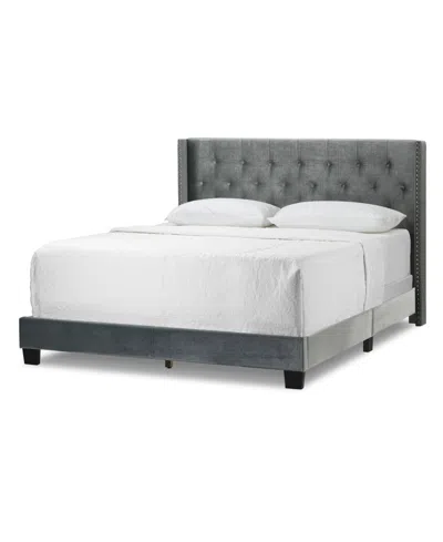 Glamour Home 46.5" Arty Polyester, Rubberwood Twin Bed In Grey