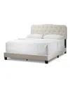 GLAMOUR HOME 48.13" ARTAN FABRIC, RUBBERWOOD QUEEN BED