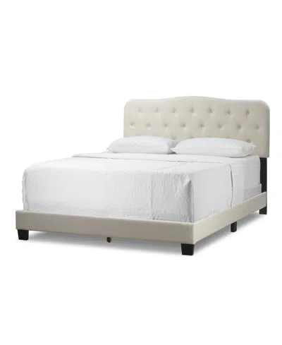 Glamour Home 48.13" Artan Fabric, Rubberwood Queen Bed In Beige