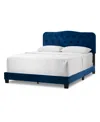 GLAMOUR HOME 48.13" ARTAN FABRIC, RUBBERWOOD QUEEN BED