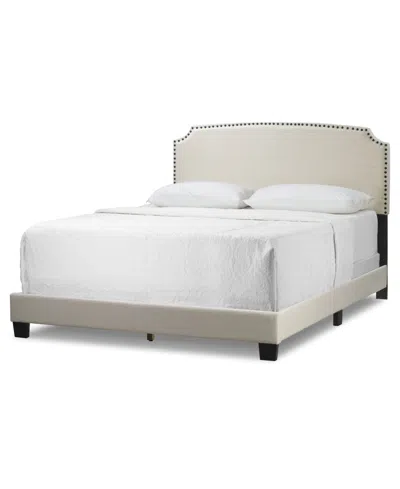 Glamour Home 48.25" Arezo Fabric, Rubberwood Queen Bed In Beige