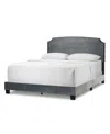 GLAMOUR HOME 48.25" AREZO FABRIC, RUBBERWOOD QUEEN BED