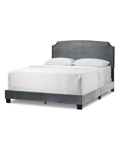 Glamour Home 48.25" Arezo Fabric, Rubberwood Queen Bed In Grey