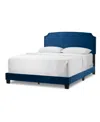 GLAMOUR HOME 48.25" AREZO FABRIC, RUBBERWOOD QUEEN BED