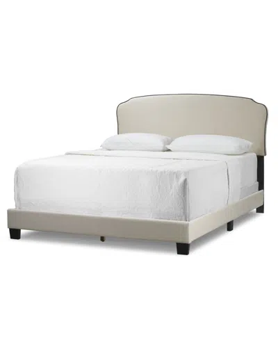Glamour Home 48.75" Aric Fabric, Rubberwood Queen Bed In Beige