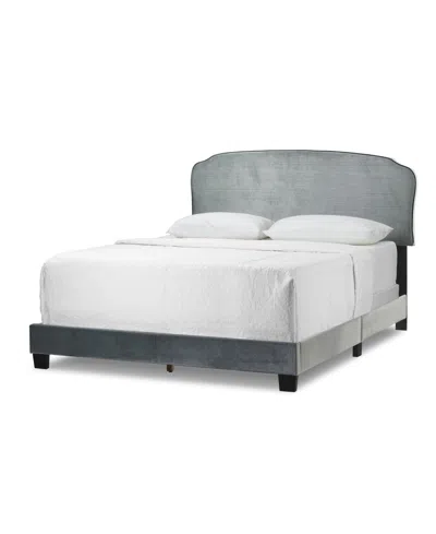 Glamour Home 48.75" Aric Fabric, Rubberwood Queen Bed In Grey