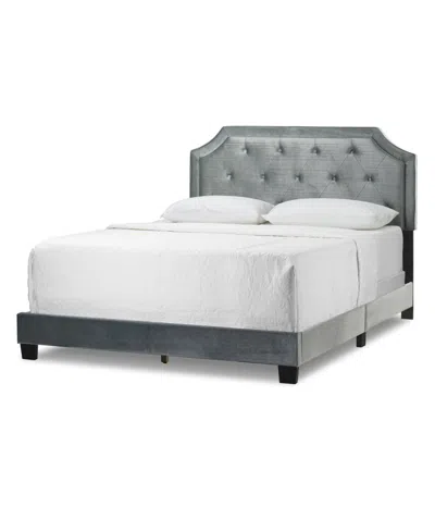Glamour Home 49.38" Aria Fabric, Rubberwood Queen Bed In Grey