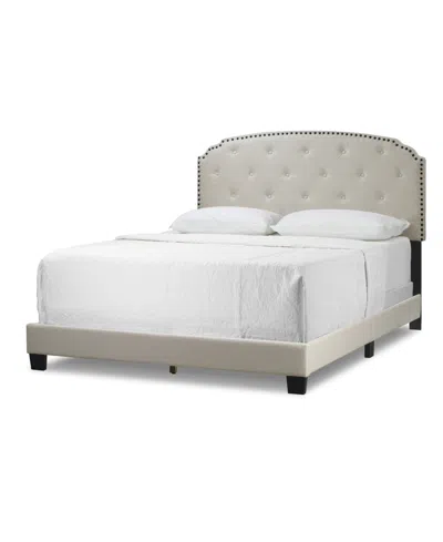 Glamour Home 51.75" Arin Fabric, Rubberwood Queen Bed In Beige