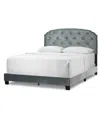 GLAMOUR HOME 51.75" ARIN FABRIC, RUBBERWOOD QUEEN BED