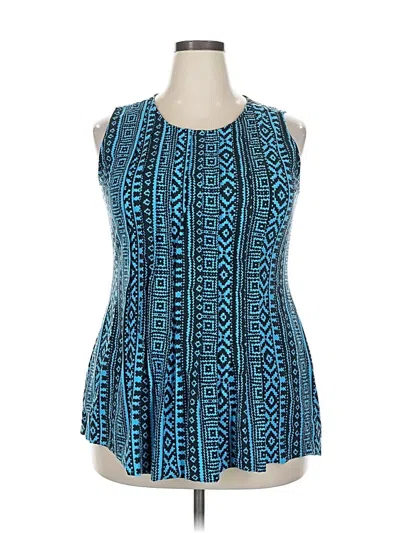 Pre-owned Glamour Sleeveless Blouse In Blue