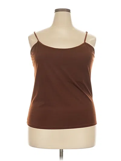 Pre-owned Glamour Tank Top Brown Strapless Neckline Tops