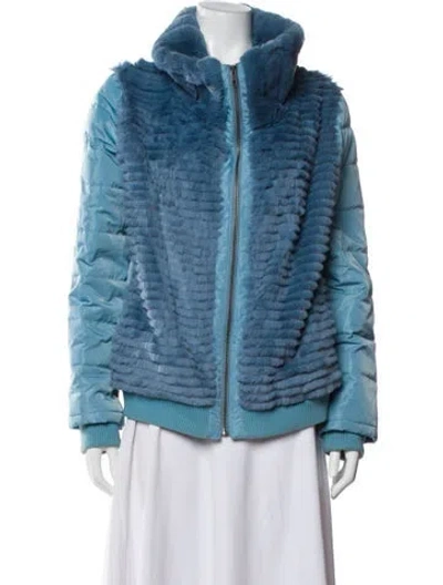 Pre-owned Glamourpuss Down Jacket In Blue