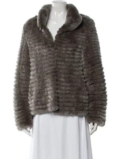 Pre-owned Glamourpuss Fur Faux Fur Jacket In Brown