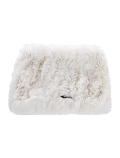 Pre-owned Glamourpuss Fur Headband In White