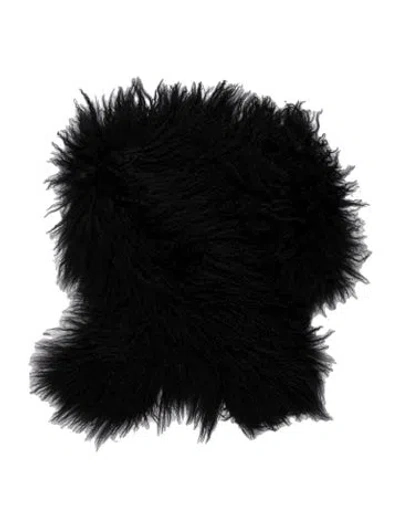Pre-owned Glamourpuss Fur Scarf In Black