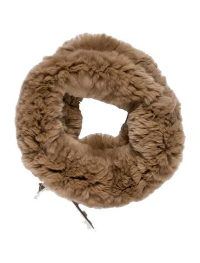 Pre-owned Glamourpuss Fur Scarf In Neutral