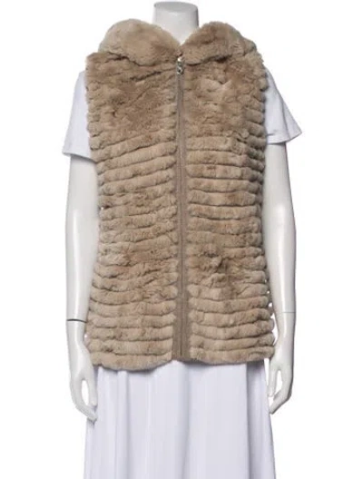 Pre-owned Glamourpuss Fur Vest In Neutral