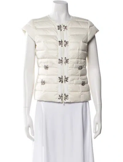 Pre-owned Glamourpuss Puffer Vest In White