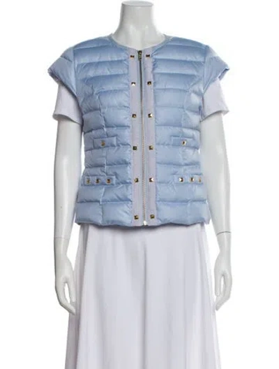 Pre-owned Glamourpuss Striped Down Jacket In Blue