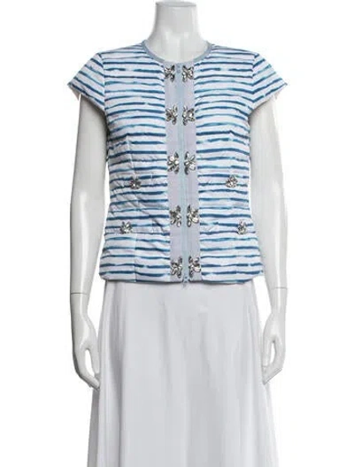 Pre-owned Glamourpuss Striped Jacket In Blue