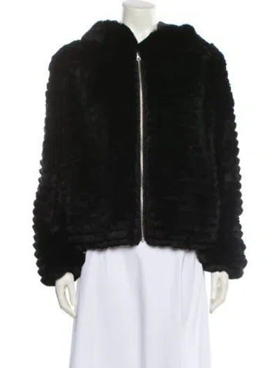 Pre-owned Glamourpuss Wool Faux Fur Jacket In Black