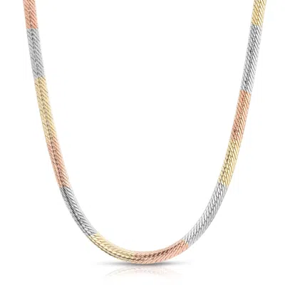 Glamrocks Jewelry Women's Aura Herringbone Necklace In Multi