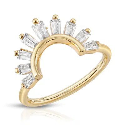 Glamrocks Jewelry Women's Baguette Arc Ring - Gold