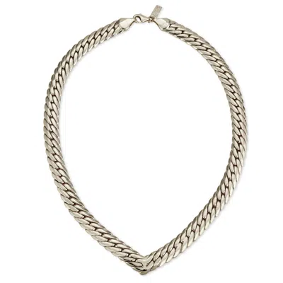 Glamrocks Jewelry Women's Chevron Statement Collar - Silver