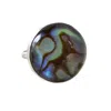 Glamrocks Jewelry Women's Crystal Abalone Shell Sterling Silver Ring In Silver