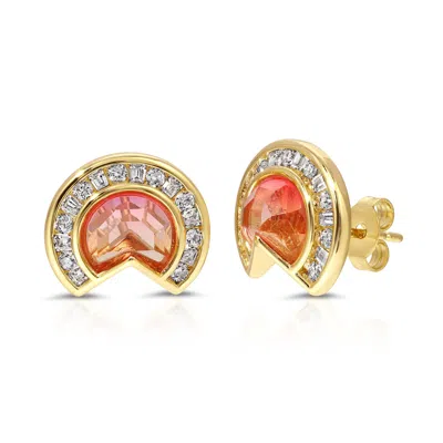 Glamrocks Jewelry Women's Daybreak Gem Studs- Sun In Yellow