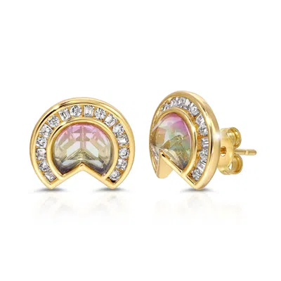 Glamrocks Jewelry Women's Daybreak Gem Studs- Twilight In Yellow