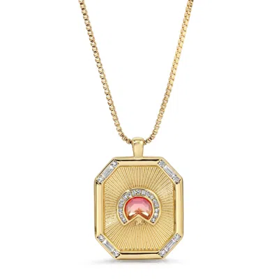 Glamrocks Jewelry Women's Daybreak Medallion Necklace- Sun In Yellow