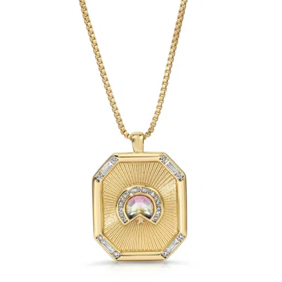 Glamrocks Jewelry Women's Daybreak Medallion Necklace- Twilight In Yellow