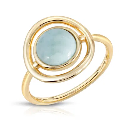 Glamrocks Jewelry Women's Gold Eclipse Ring Larimar