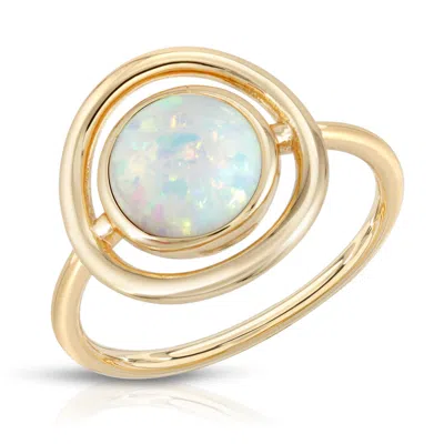 Glamrocks Jewelry Women's Gold Eclipse Ring Opal