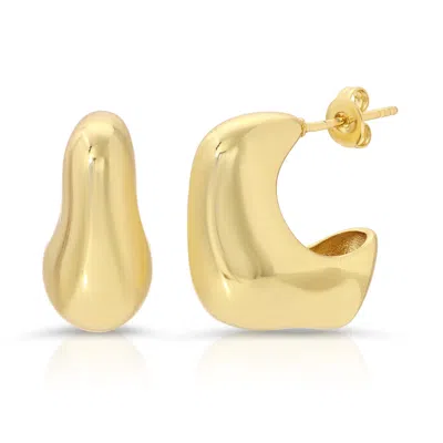 Glamrocks Jewelry Women's Gold Melt Hoop Earrings