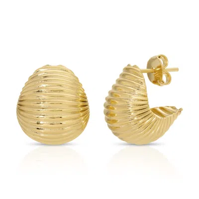 Glamrocks Jewelry Women's Gold Nautilus Huggie Earrings