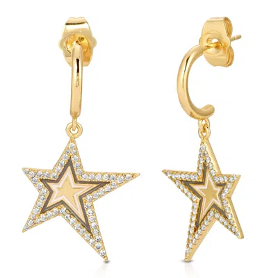Glamrocks Jewelry Women's Gold Shine On Hoops - Grey