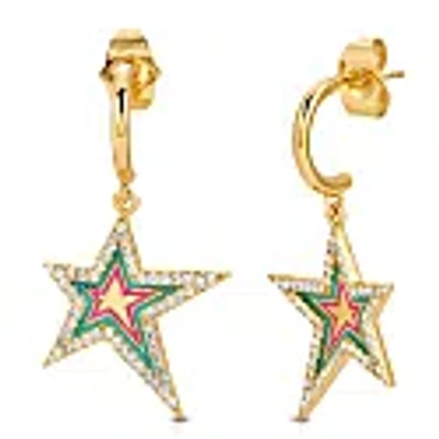 Glamrocks Jewelry Shine On Hoops - Teal & Fuchsia