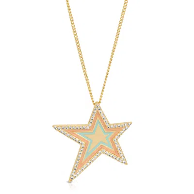 Glamrocks Jewelry Women's Gold Shine On Necklace - Coral/mint