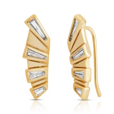 Glamrocks Jewelry Women's Gold Sunray Ear Climbers