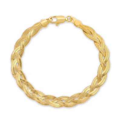 Glamrocks Jewelry Women's Gold Twist Herringbone Bracelet