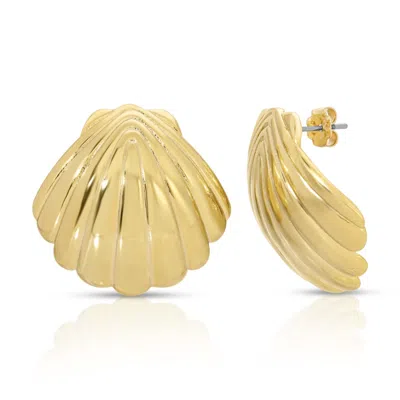 Glamrocks Jewelry Women's Gold Venus Shell Post Earrings
