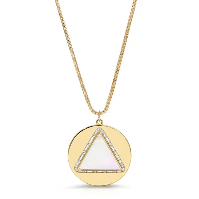 Glamrocks Jewelry Women's Hey You Necklace, Mother Of Pearl - Gold
