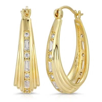Glamrocks Jewelry Women's Inner Light Hoops - Gold